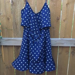 Navy Blue Large Dress with Star Pattern